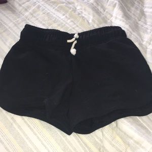 Girls black drawstring shorts